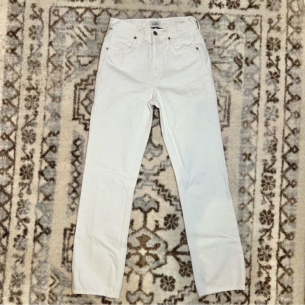 Citizens of Humanity Jeans Daphne Mid Rise Straight White‎ Denim Size 24 Pants